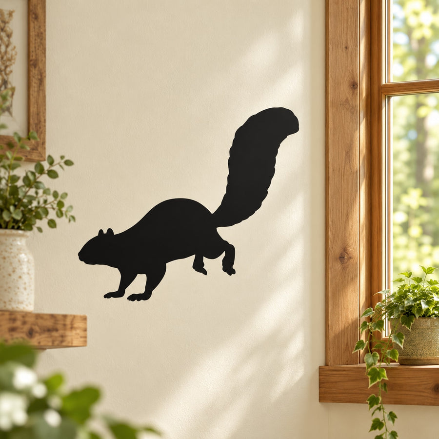 Black hopping squirrel wall decal silhouette