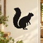 Standing squirrel decal with black silhouette, standing on paws