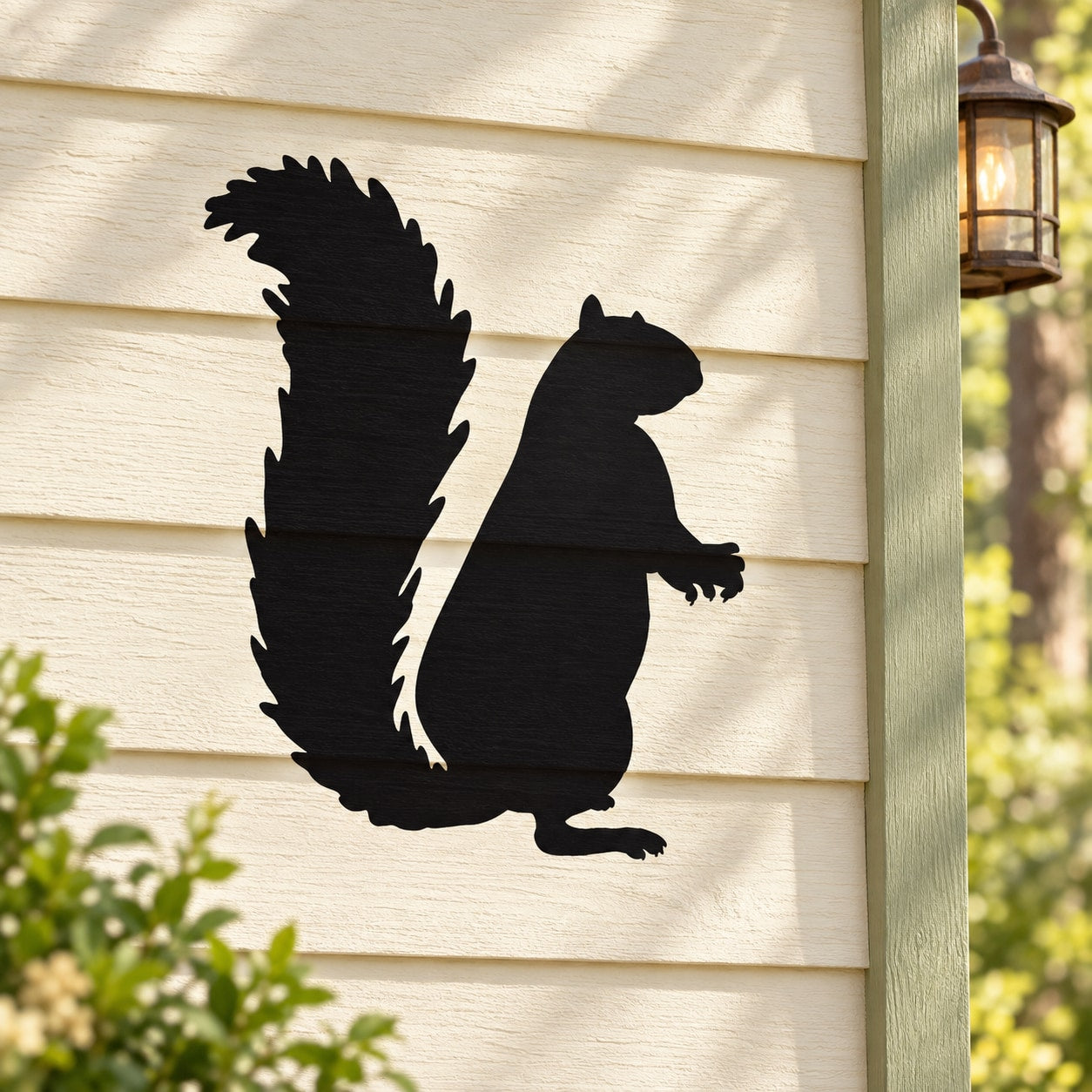 Black standing squirrel silhouette wall decal