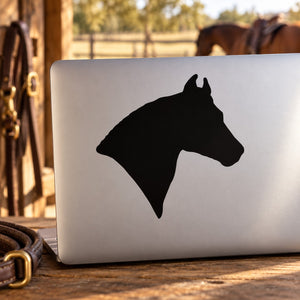 Horse head decal with black silhouette