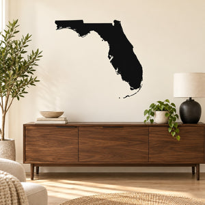 Black Florida state silhouette decal with clean cutout edges
