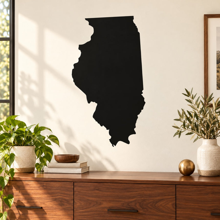 Illinois State Decal — illustrative vinyl decal application mockup. Surrounding objects are not included.