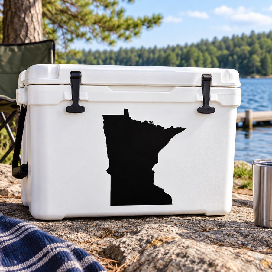 Minnesota State Decal — illustrative vinyl decal application mockup. Surrounding objects are not included.