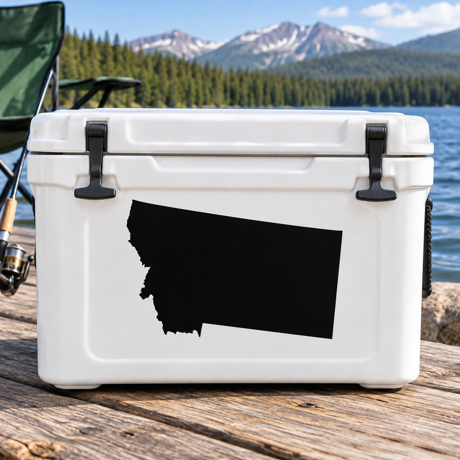 Montana State Decal — illustrative vinyl decal application mockup. Surrounding objects are not included.
