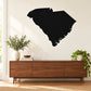 South Carolina state decal with black silhouette of the state shape