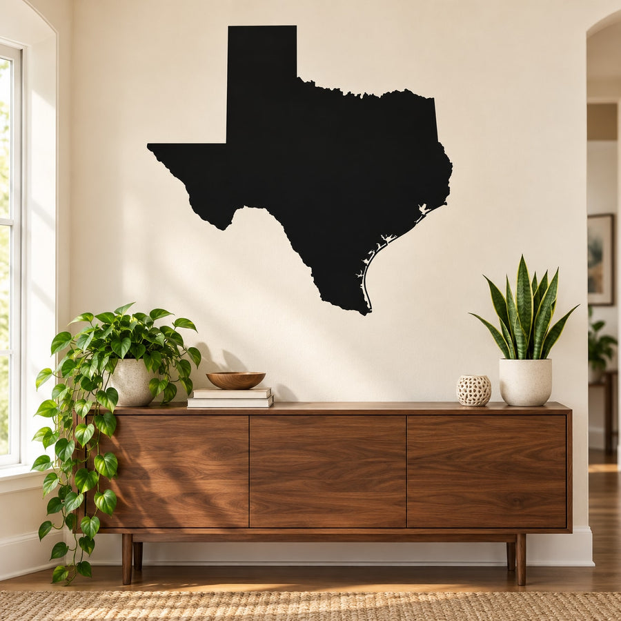 Texas State Decal — illustrative vinyl decal application mockup. Surrounding objects are not included.