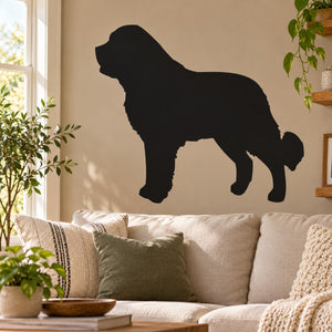 Black Saint Bernard dog silhouette wall decal