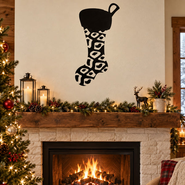Leopard-pattern stocking wall decal silhouette