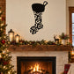Leopard-pattern stocking wall decal silhouette