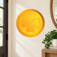 Round gold four-leaf clover coin sticker with raised center design