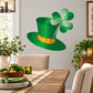 Green felt top hat with clover St Patrick's Day sticker