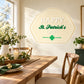 St. Patrick's Day stone decal with “Happy St. Patrick’s Day” and green clover
