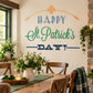 St. Patrick's Day decal: arch text 'Happy St. Patrick's Day' with clover flower