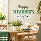 St. Patrick's Day banner decal reading “Happy ST. PATRICK'S Day!” with clover accents