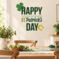 St. Patrick's Day horseshoe clover decal with 'Happy' lettering
