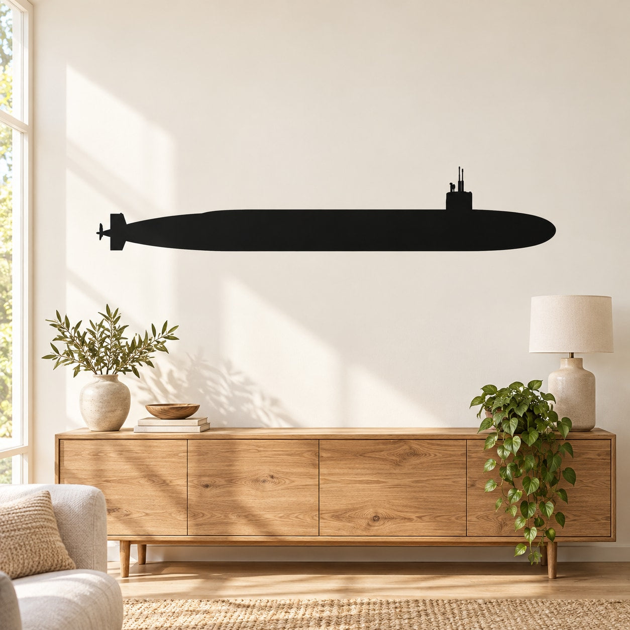 Ohio class submarine wall decal with black side profile silhouette