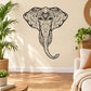 Sugar skull decal featuring elephant head in black-and-cream line art