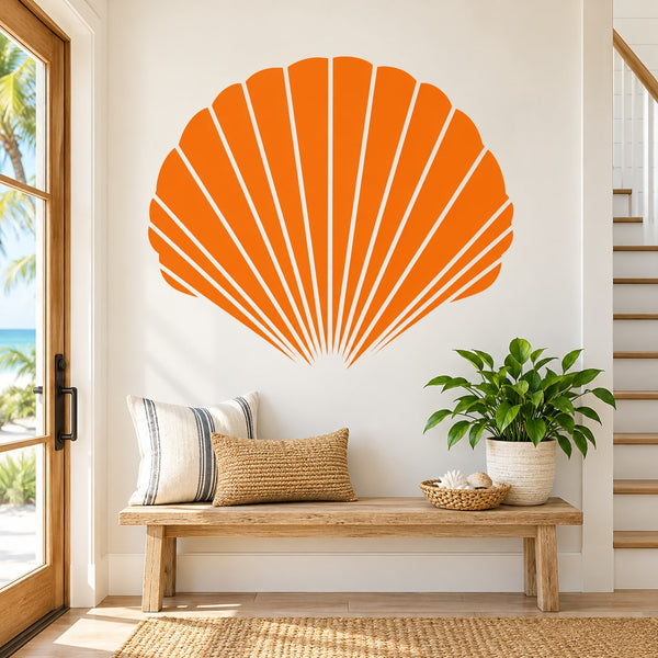 Orange seashell summer element wall decal vinyl sticker
