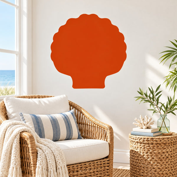 Orange seashell silhouette vinyl wall decal