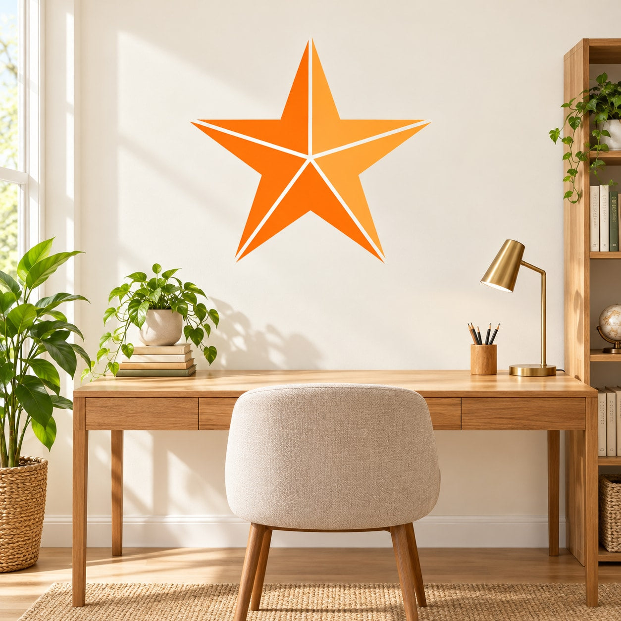 Orange starfish wall decal vinyl star