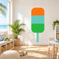 Ice cream popsicle vinyl wall decal with orange, teal, and green stripes