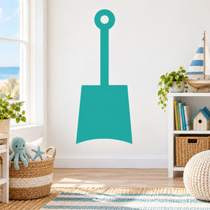 Teal shovel wall decal with round handle icon, vinyl sticker for wall