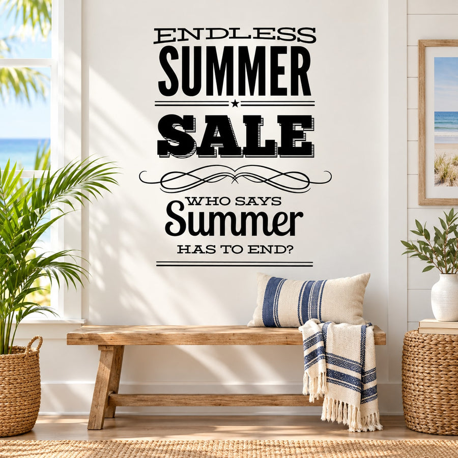 Endless Summer Sale wall decal with bold Endless Summer and Sale typography