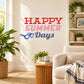 Happy Summer Days vinyl wall decal with red text and blue sunglasses icon