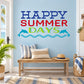 Happy Summer Days vinyl wall decal with dolphins and wave graphics