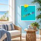 Summer-themed vinyl wall decal with yellow fish graphic and colorful “SUMMER” text