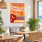 Vinyl wall decal with “THE BEST Beach Party EVER” and “CITY BREAK” text, sun & palm icons