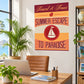 Summer travel wall decal: Travel & Tours, Summer Escape To Paradise, sailboat icon