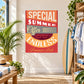 Colorful vinyl wall decal with SPECIAL SUMMER and ENDLESS typography, 'Summer Sale'