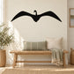 Black flying swan wall decal with outstretched wings