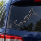 Broken chain car window sticker with metallic link design