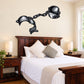 Shackles and chain wall sticker with dark metal cuffs and linked chain