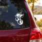 Cherry symbol vinyl decal, white cherry icon on car rear window