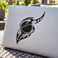Flaming ping pong racket decal sticker with black flame racket graphic