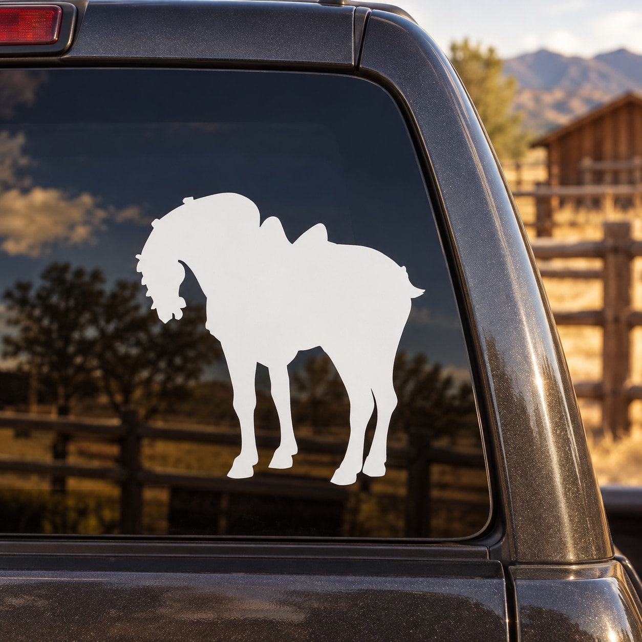 White horse silhouette car decal for vehicle window