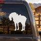 White horse silhouette car decal for vehicle window