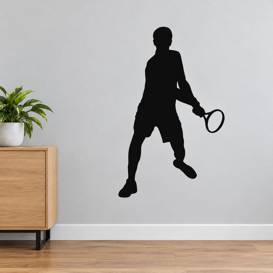 Tennis Wall Decal - Vinyl Decal - Car Decal - Vd015 — illustrative vinyl decal application mockup. Surrounding objects are not included.