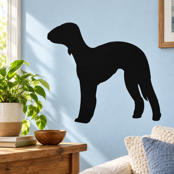 Black Bedlington terrier silhouette wall decal