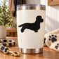 Black Dandie Dinmont terrier dog silhouette decal on white backing
