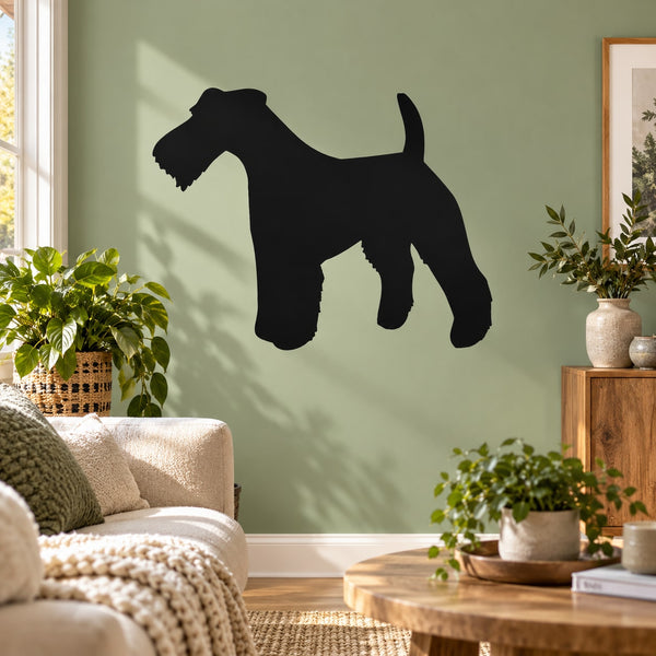 Black standing wire fox terrier wall decal silhouette
