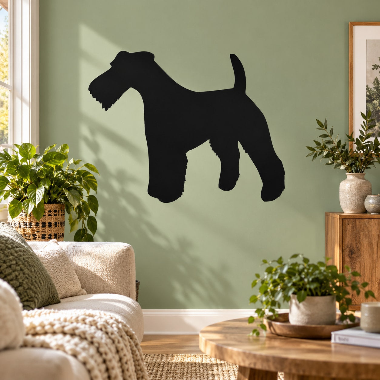 Black standing wire fox terrier wall decal silhouette