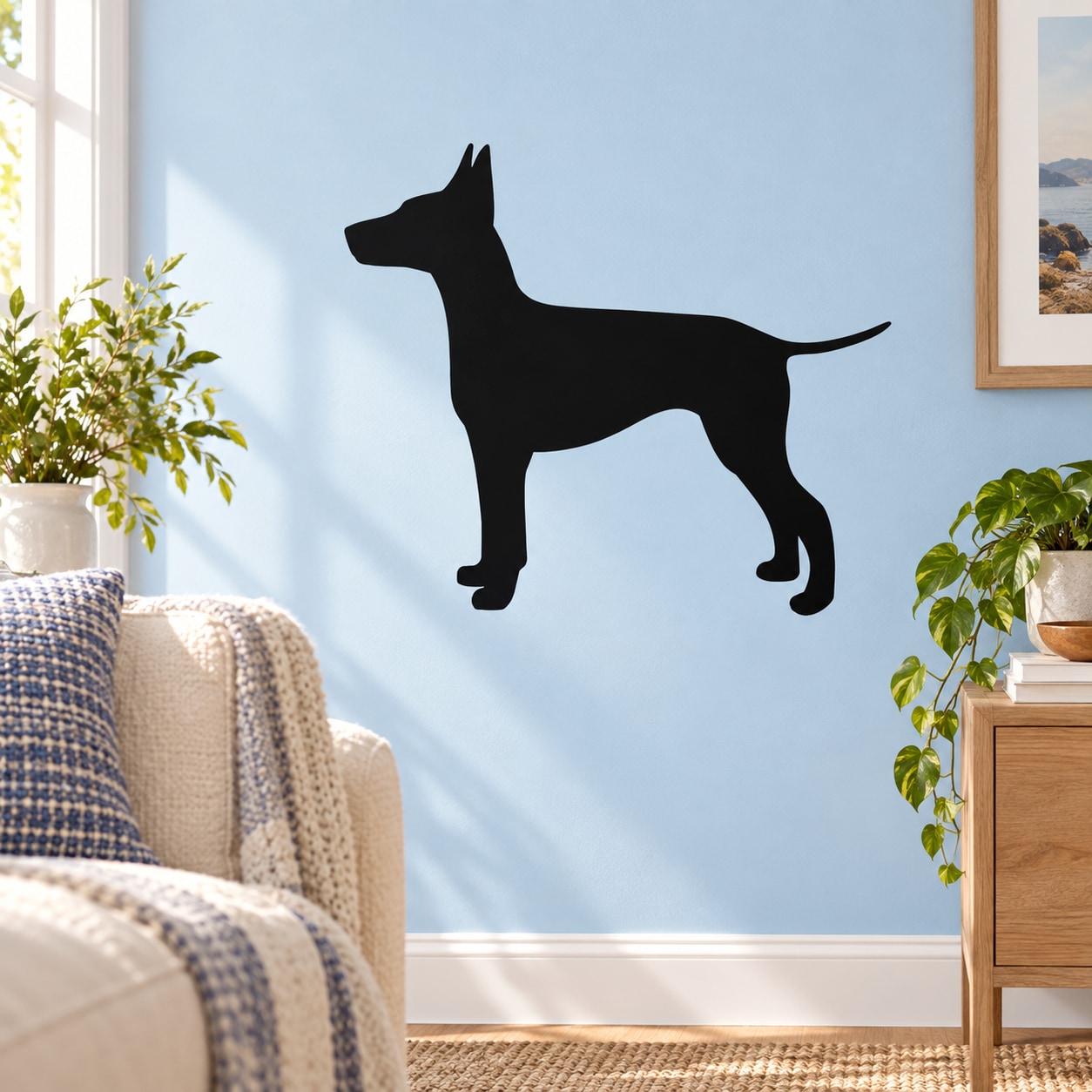 Black Manchester terrier dog silhouette decal