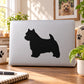 Simple Norwich Terrier decal with a black dog silhouette on a laptop lid