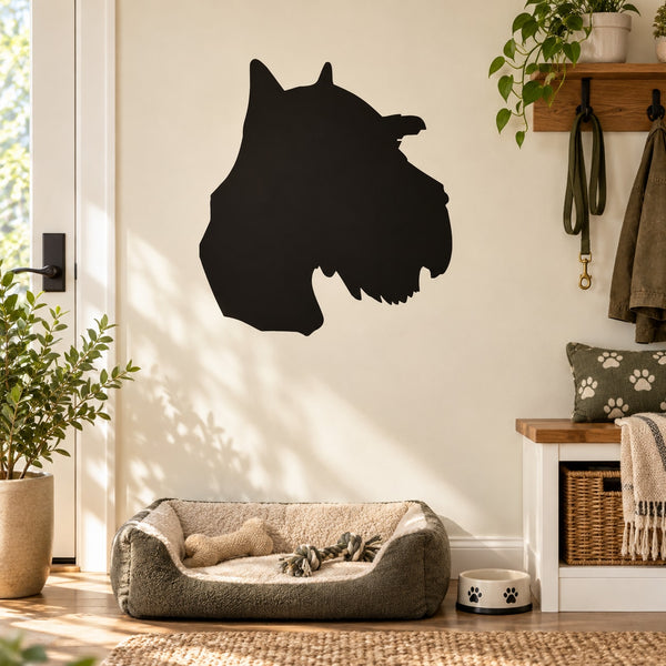 Black schnauzer head silhouette wall decal