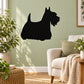 Groomed Scottish terrier dog silhouette wall decal, black cutout shape