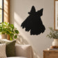 Scottish terrier head decal, black silhouette of dog head